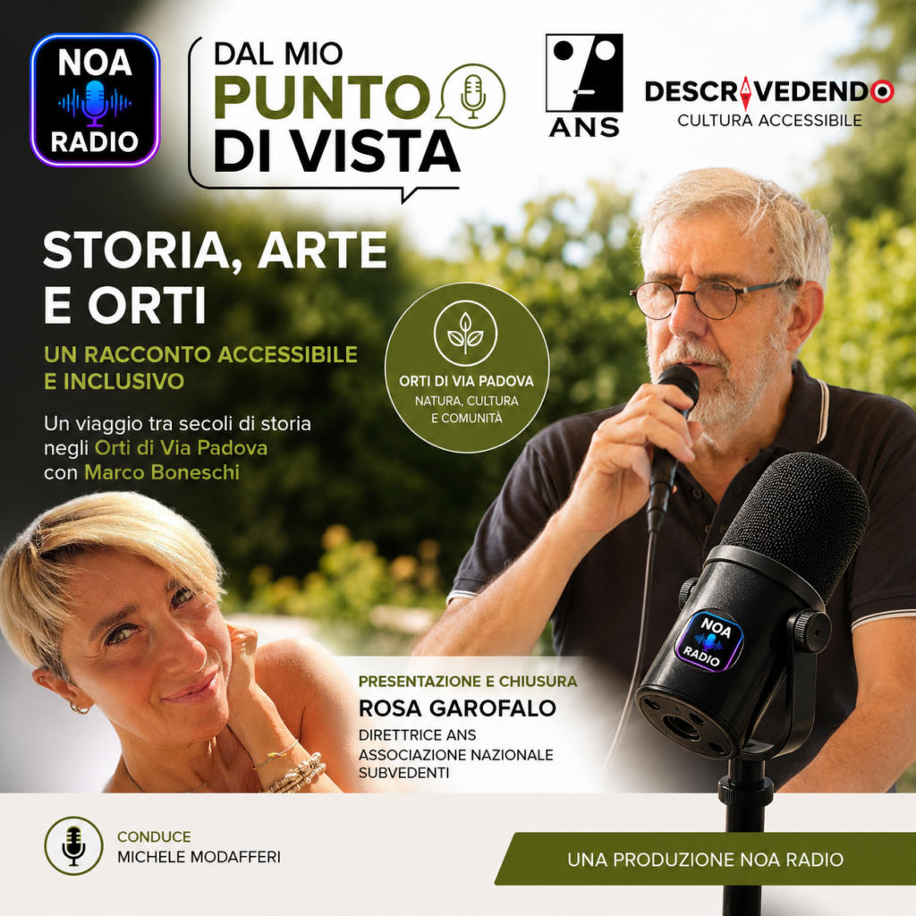 Copertina del podcast Dal mio punto di vista – Marco Boneschi racconta gli Orti di Via Padova tra storia, arte e inclusione